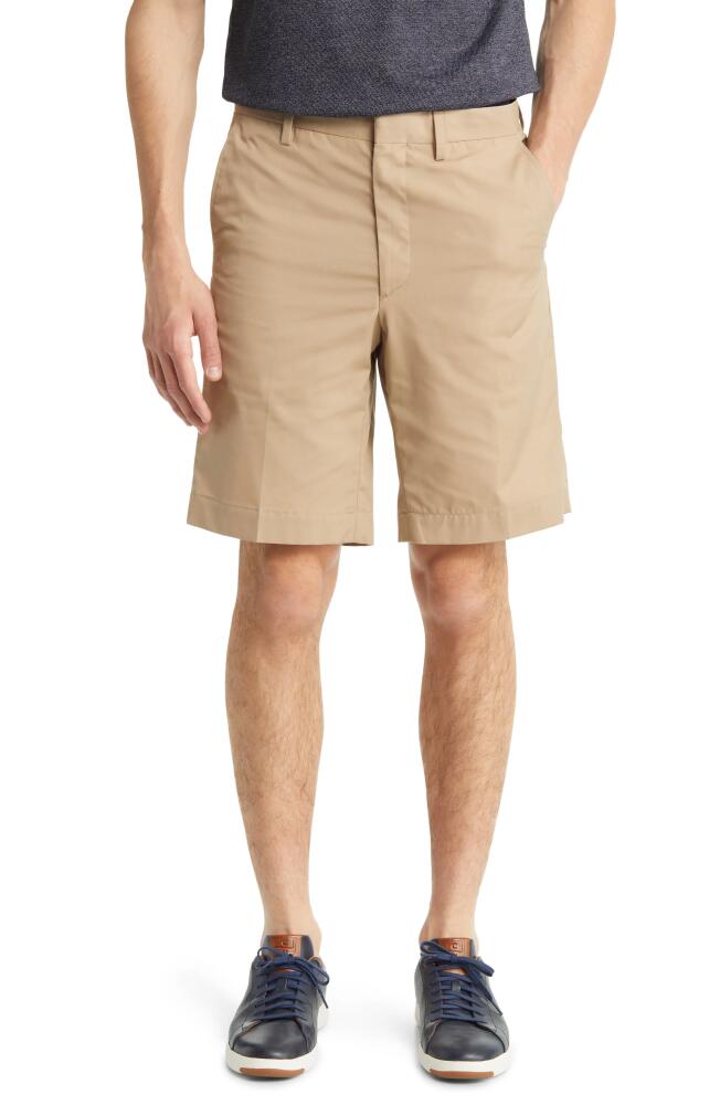 Berle Prime Flat Front Shorts in Tan Cover