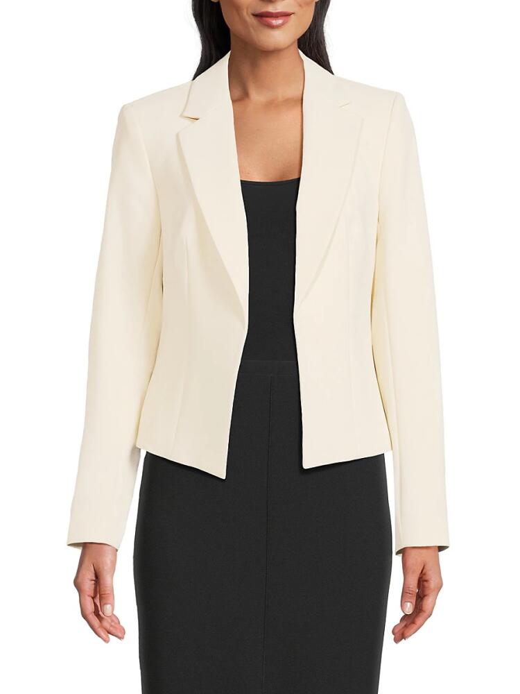 DKNY Women's Open Front Cropped Blazer - Parchment Cover