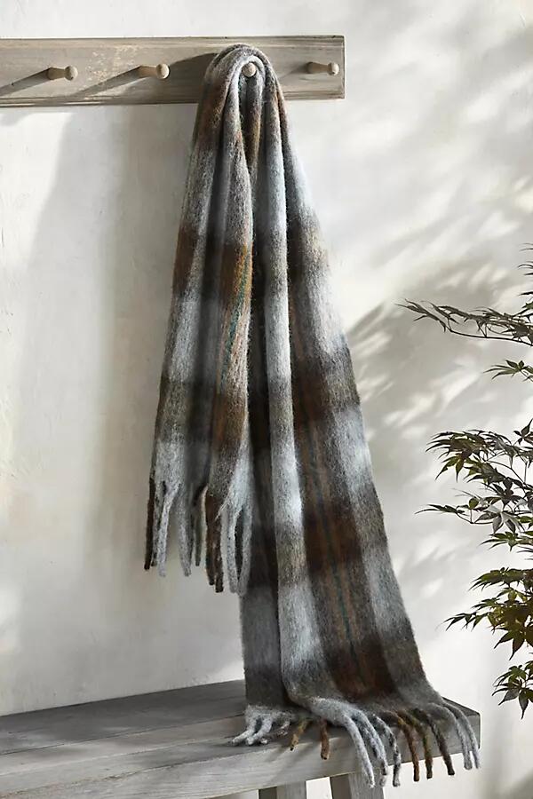 Terrain Plaid Blanket Scarf, Gray Cover