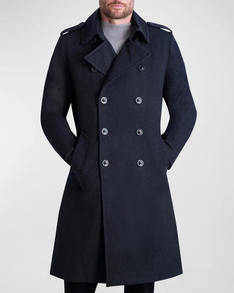 Karl Lagerfeld Paris Men's Wool Trench Coat Cover