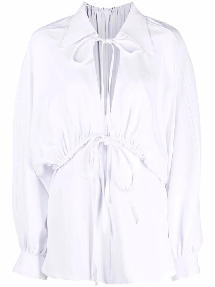 AMI Paris tie-fastening mini dress - White Cover