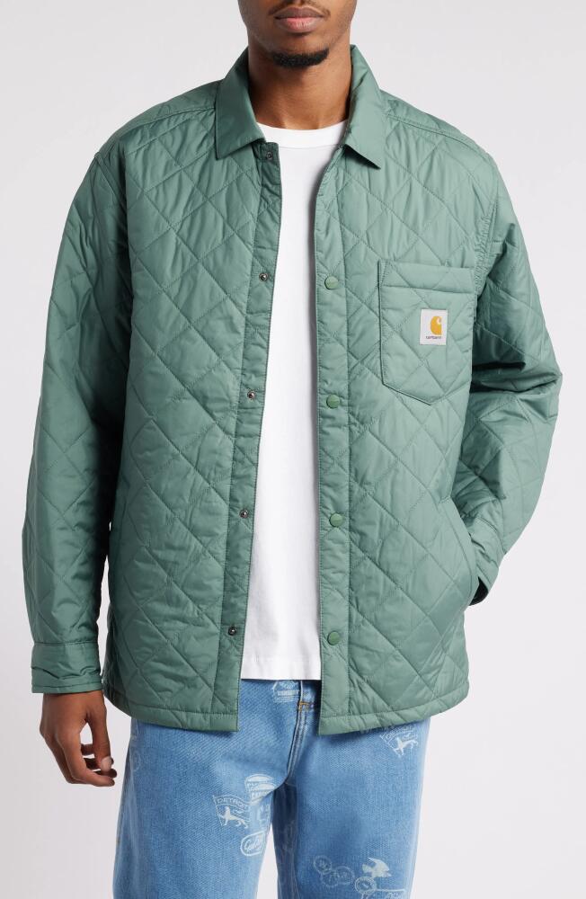 Carhartt Work In Progress Wadeson Quilted Shirt Jacket in Duck Green Cover