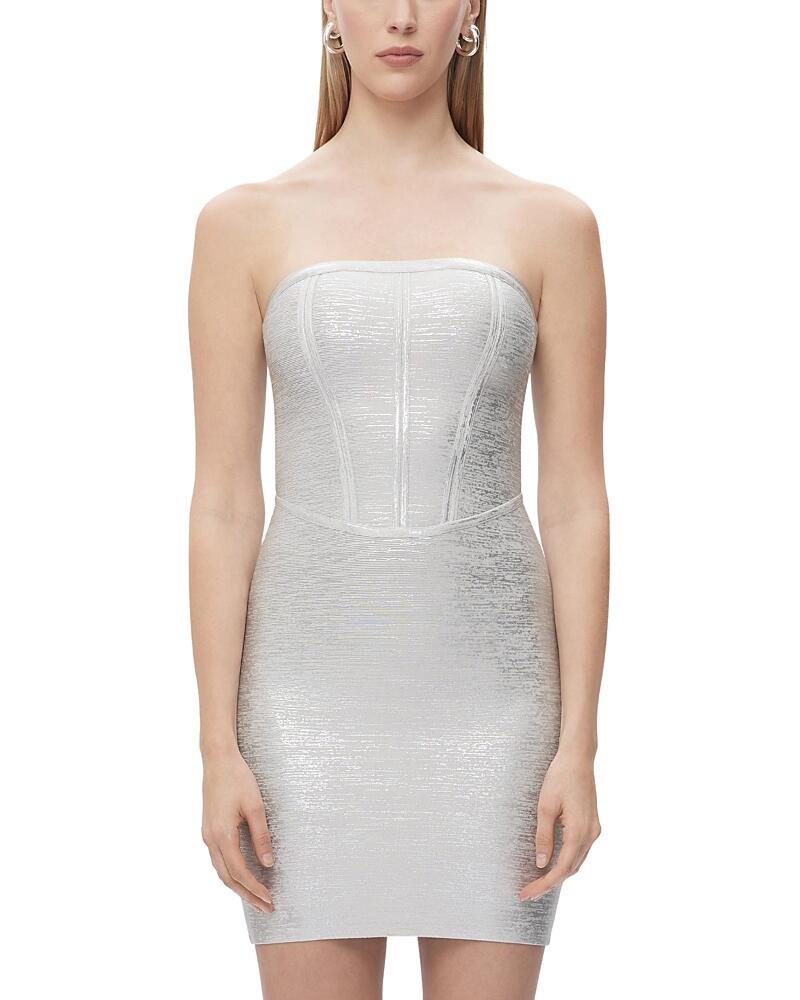 Herve Leger The Avery Foil Corset Dress Cover