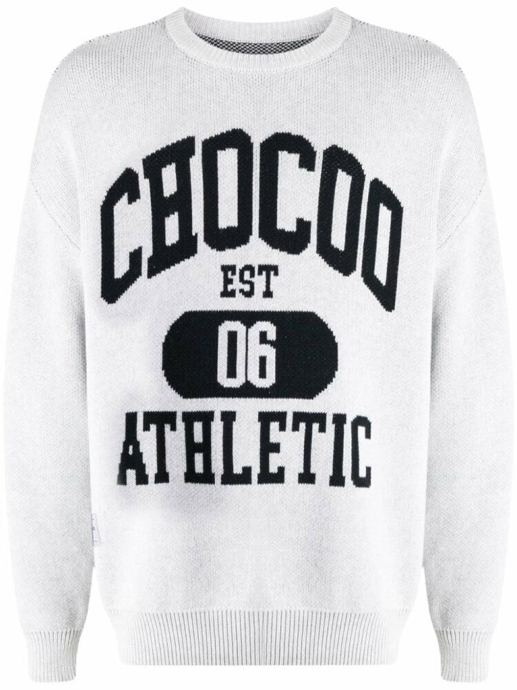 CHOCOOLATE logo intarsia-knit cotton jumper - Grey Cover