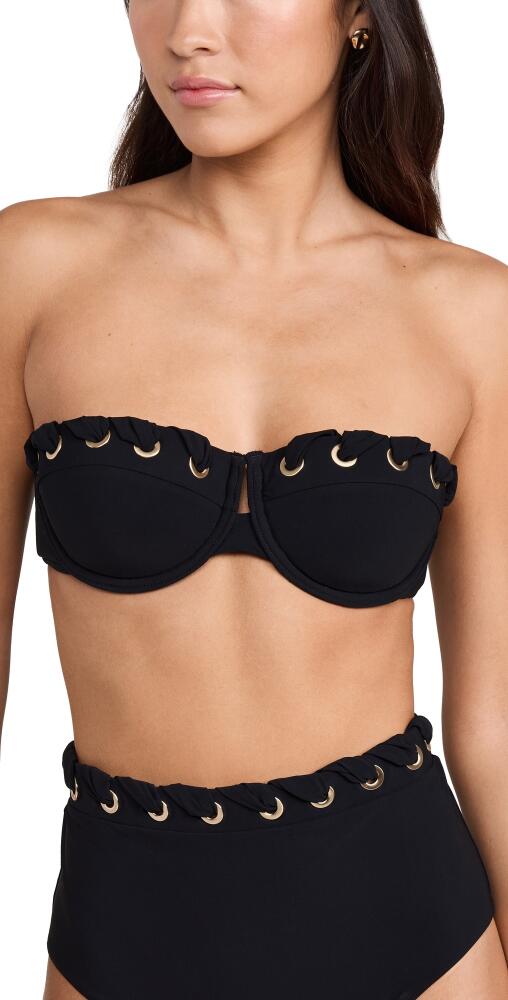 Zimmermann Alight Eyelet Balconette Bikini Top Noir Cover