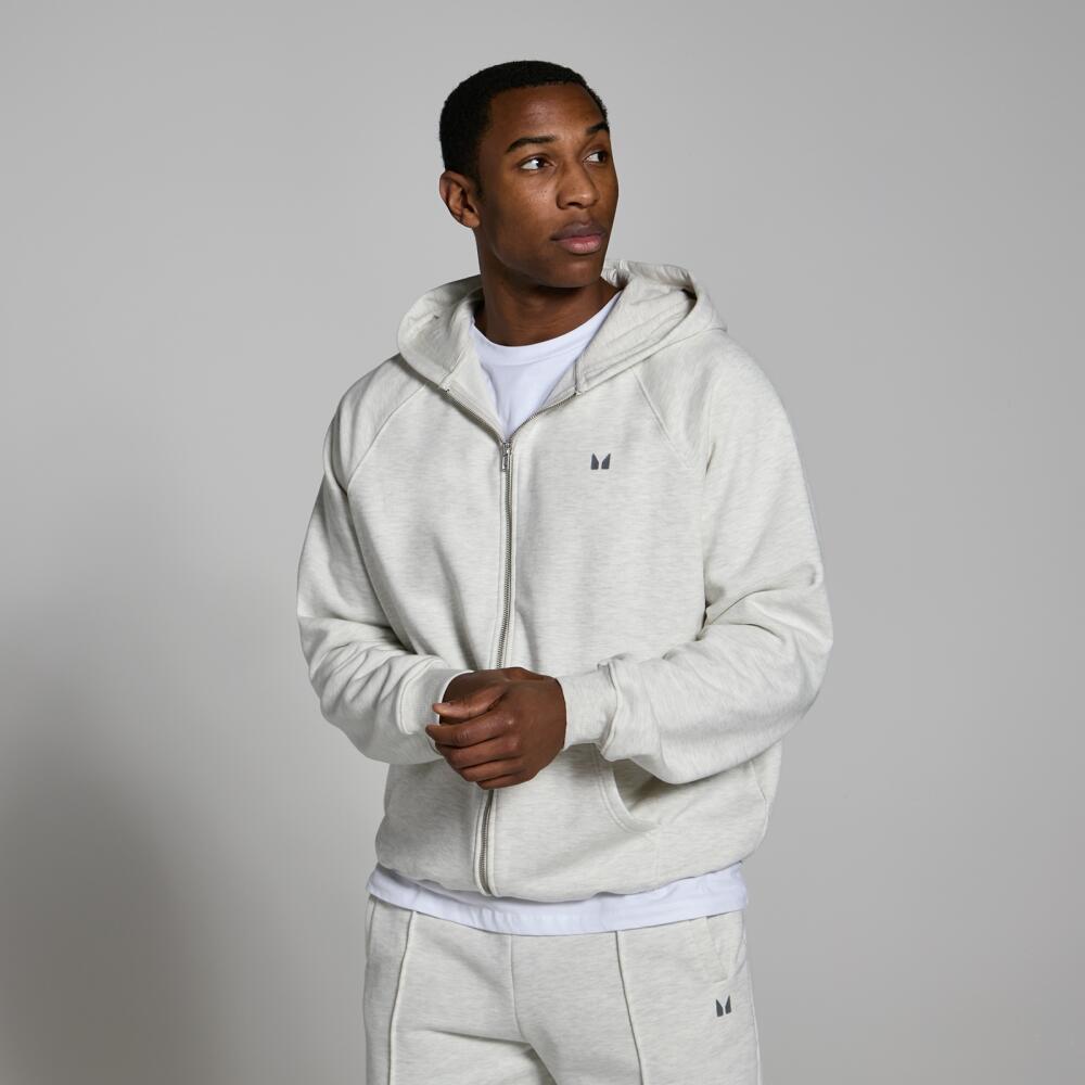 MP Men's Lifestyle Heavyweight Zip Through Hoodie - Light Grey Marl Cover