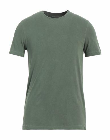 Majestic Filatures Man T-shirt Military green Cotton, Elastane Cover