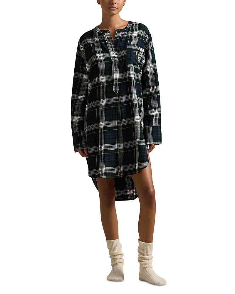 Polo Ralph Lauren Plaid Cotton Flannel Sleep Tunic Cover