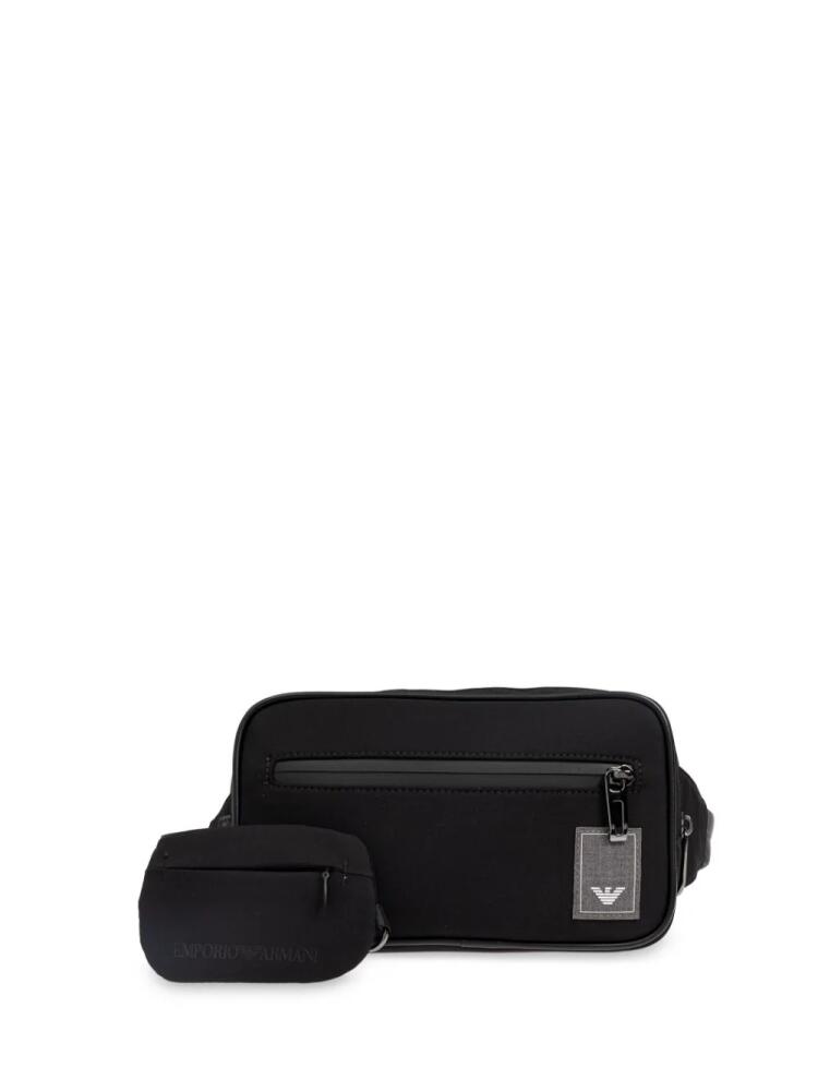 Emporio Armani logo-patch belt bag - Black Cover