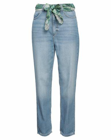 Guess Woman Jeans Blue Tencel Lyocell, Cotton Cover