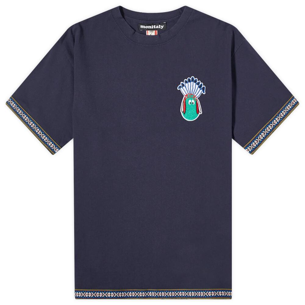 Monitaly Men's Cinta Taped T-Shirt in Navy Cover