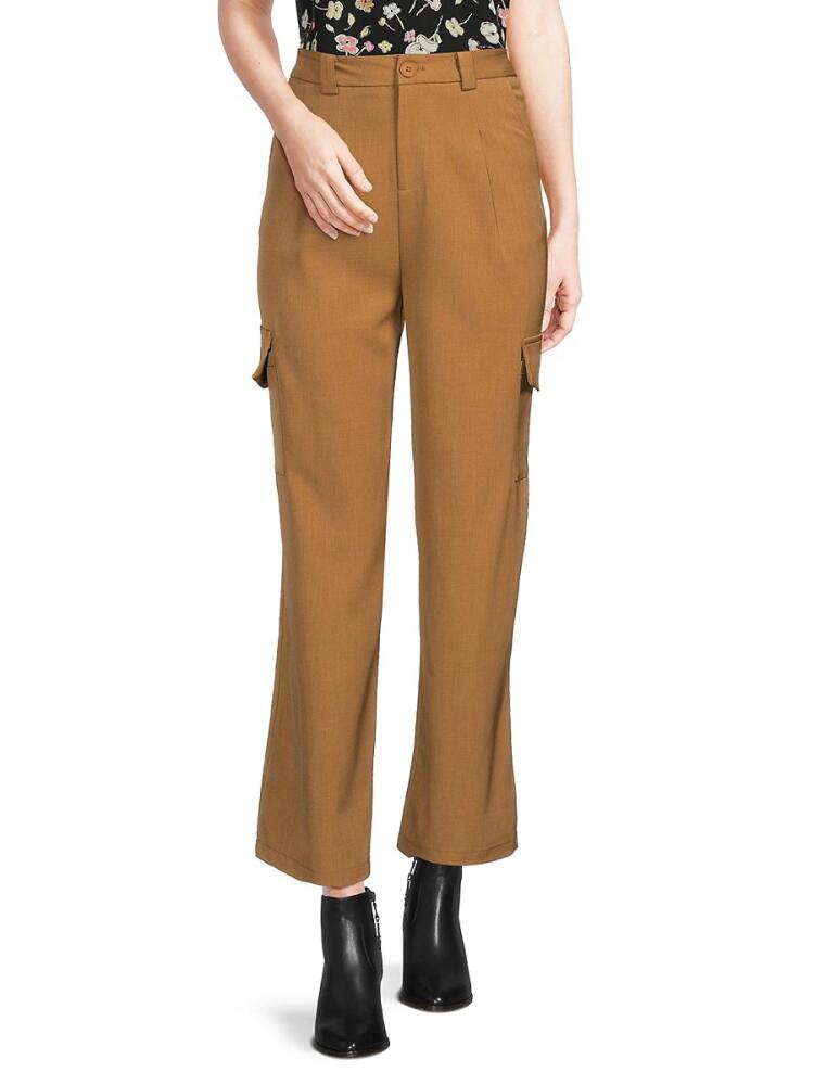 Seraphina Women's Wide Leg Cargo Pants - Tan Cover