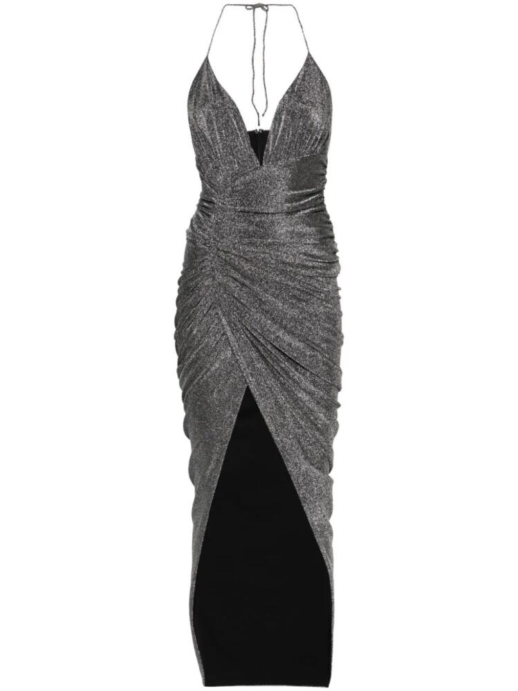 Alexandre Vauthier halterneck lurex maxi dress - Silver Cover