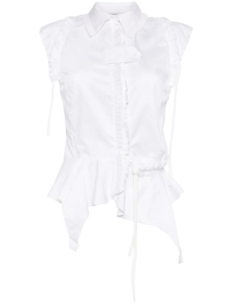 Ottolinger asymmetric ruffled cotton shirt - White Cover