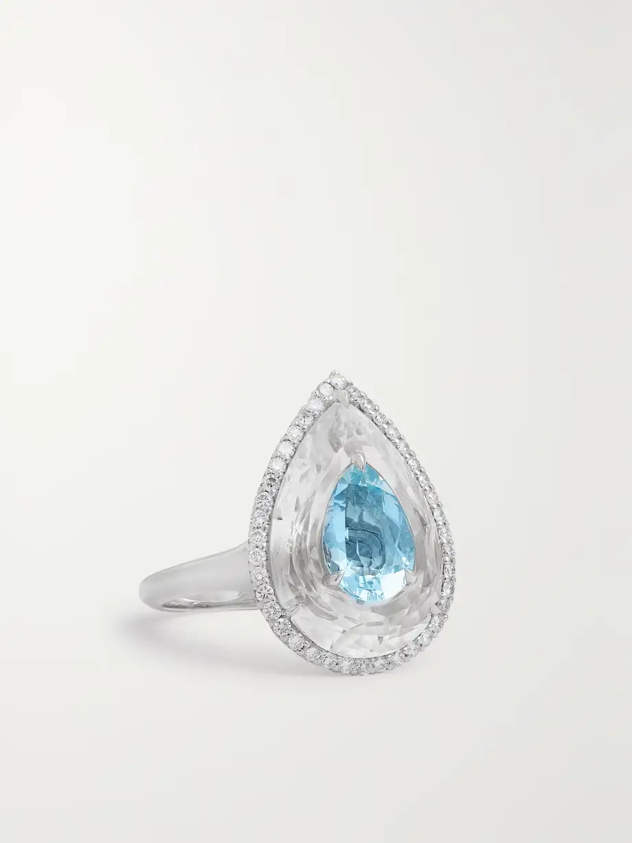 Boghossian - 18-karat White Gold Multi-stone Ring - Blue Cover