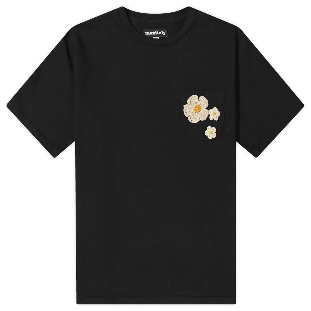 Monitaly Men's Pocket 3 Flower T-Shirt in Black Cover