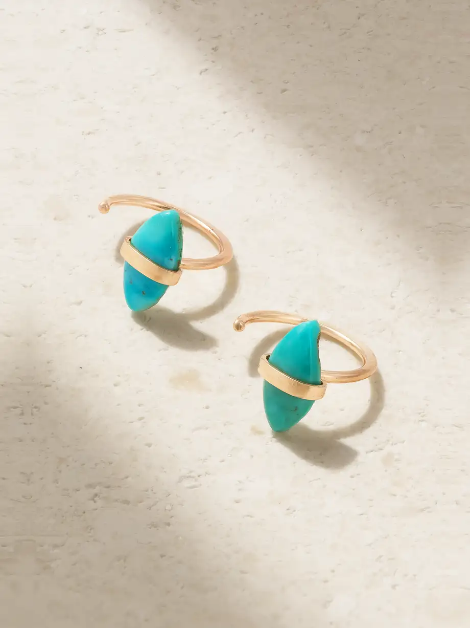 Melissa Joy Manning - 14-karat Recycled Gold Turquoise Earrings - One size Cover