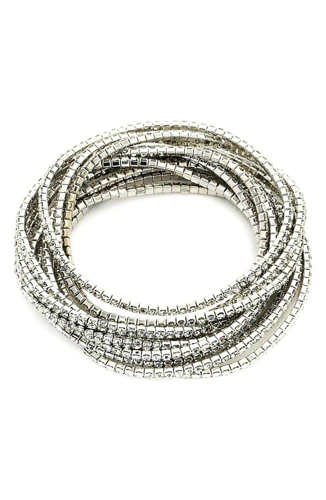 Panacea Set of 10 Crystal Bracelets in Silver Cover