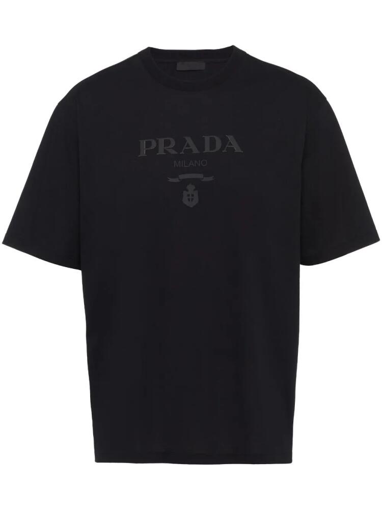 Prada raised-logo cotton T-shirt - Black Cover