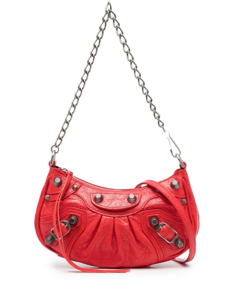 Balenciaga leather stud-detail shoulder bag - Red Cover