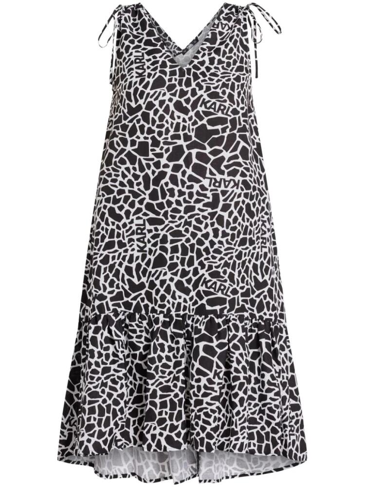 Karl Lagerfeld animal-print V-neck midi dress - White Cover