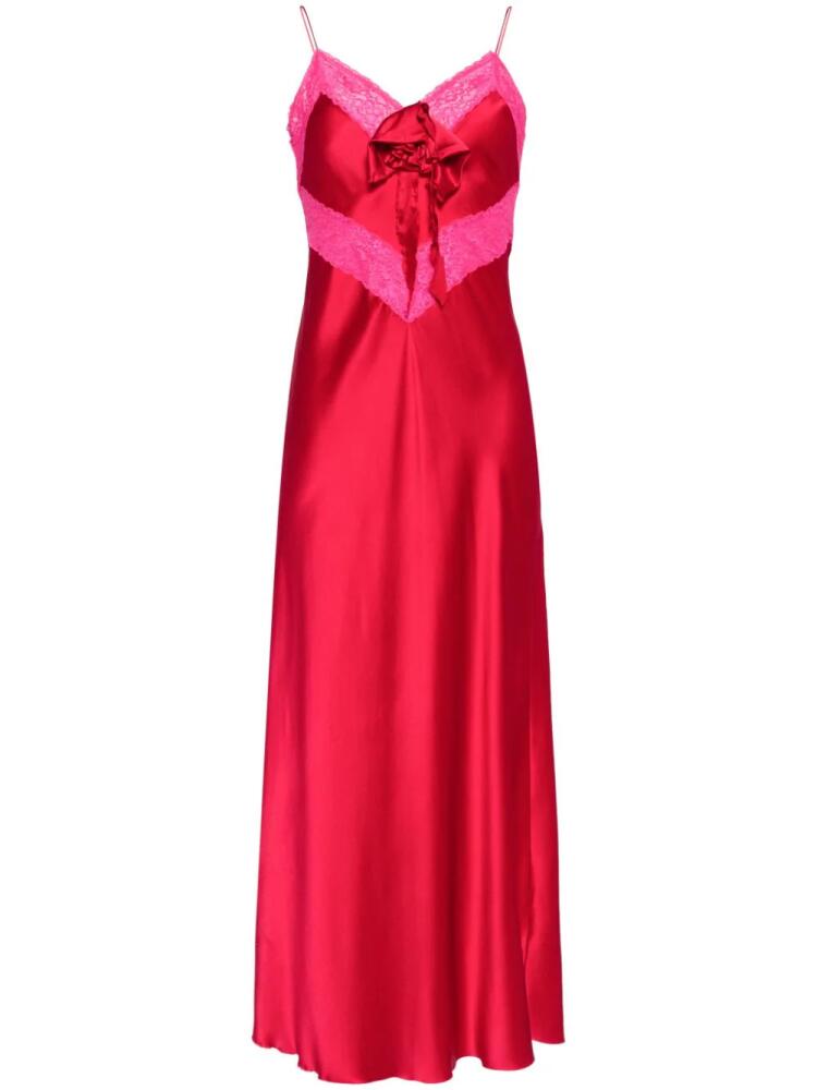 LoveShackFancy Serita silk midi slip dress - Red Cover