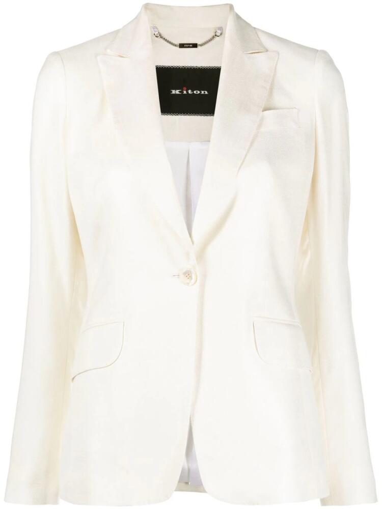 Kiton single-breasted blazer - White Cover