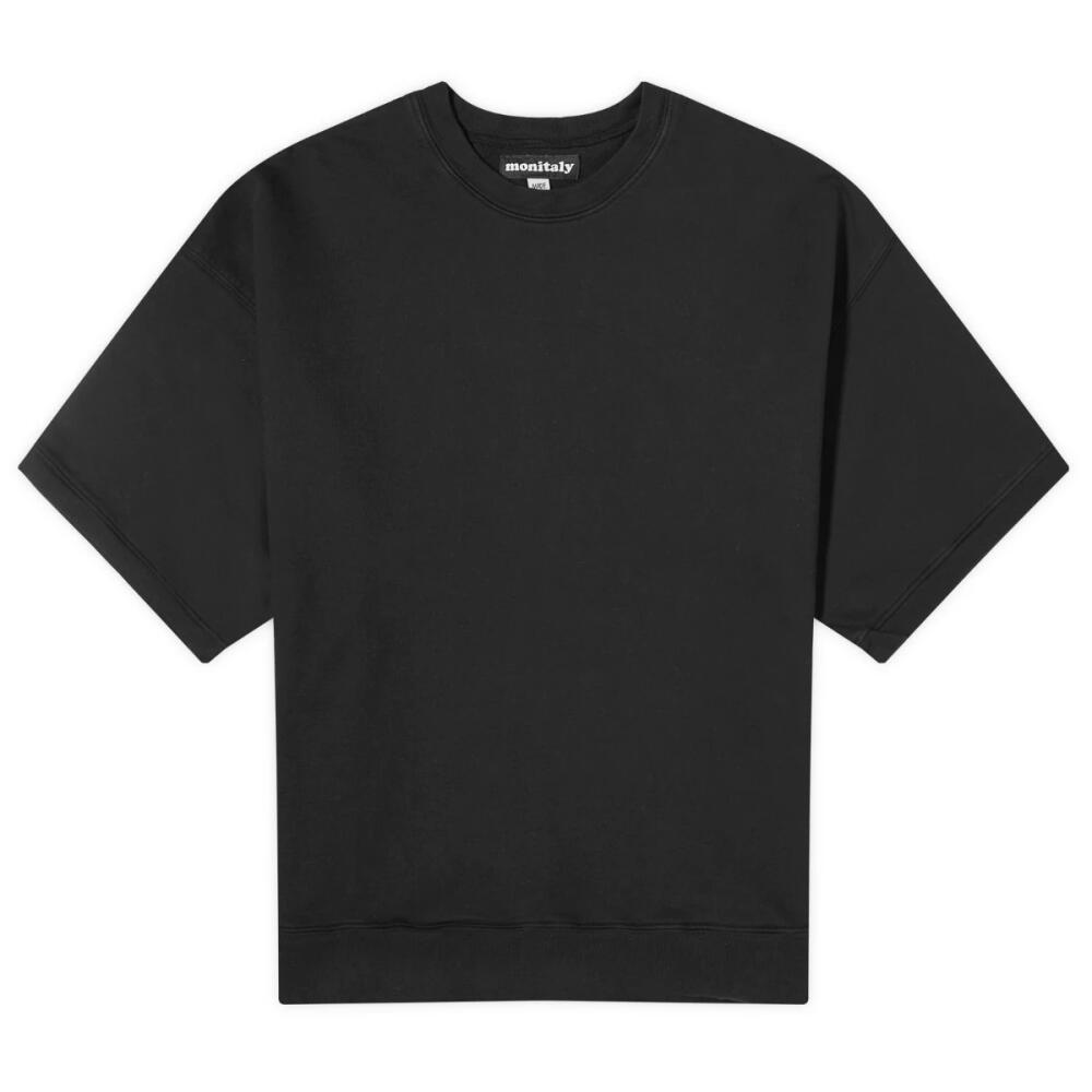 Monitaly Men's Short Sleeve Crew Sweater in Black Cover