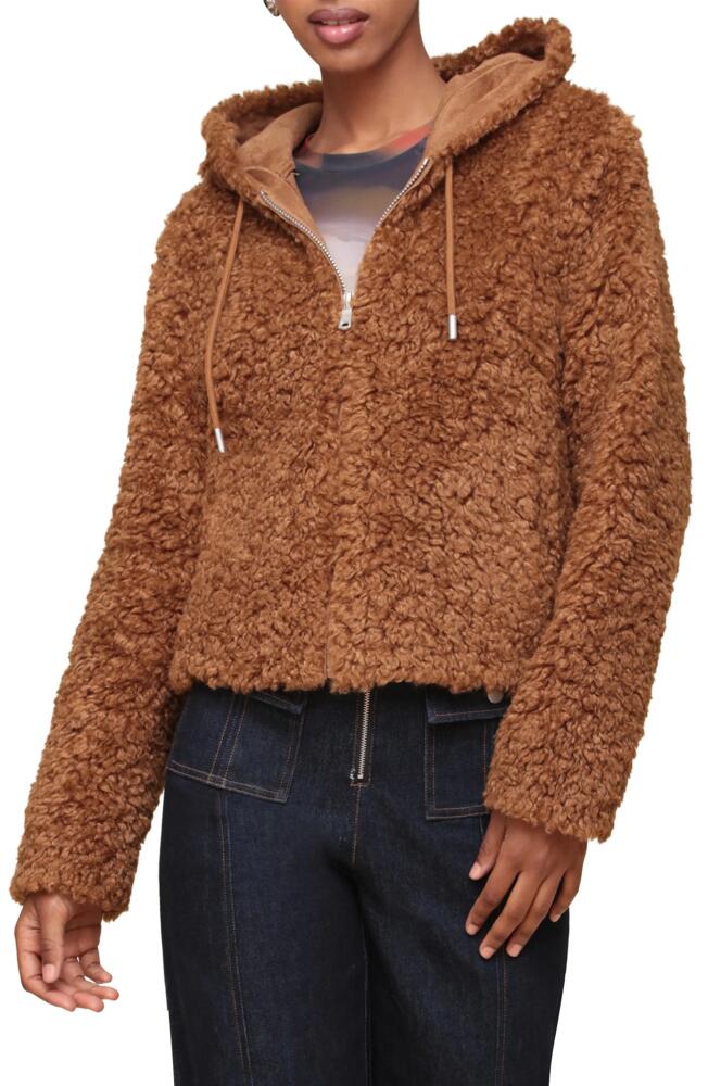 Avec Les Filles Faux Fur Hooded Jacket in Brown Cover