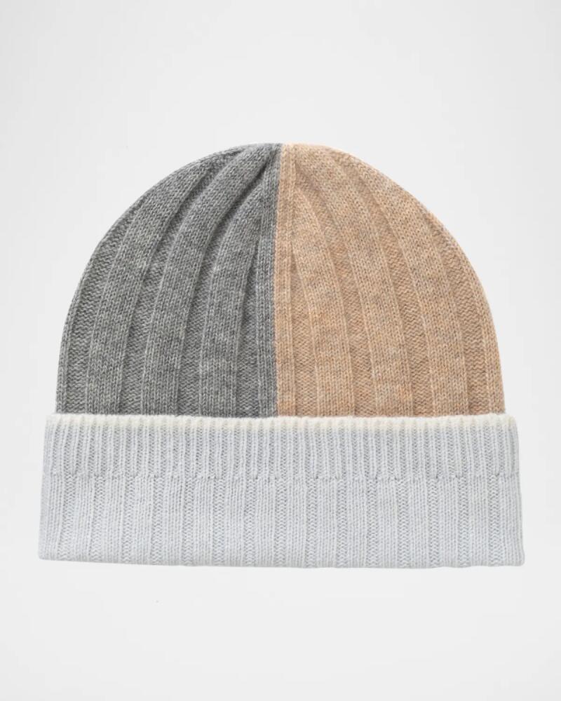 Johnstons Of Elgin Colorblock Ribbed Cashmere Beanie Cover