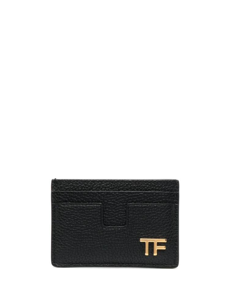 TOM FORD logo-plaque leather cardholder - Black Cover