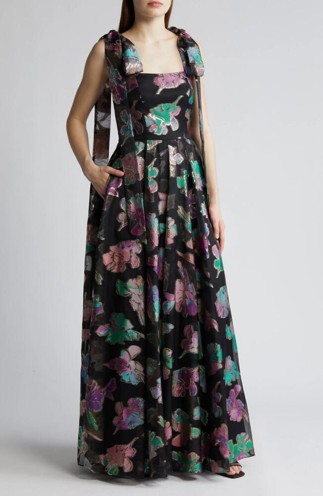 Black Halo Devalin Floral Jacquard Gown in Playful Paradise Cover