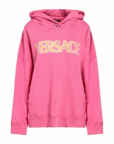 Versace Woman Sweatshirt Fuchsia Cotton, Metal Cover