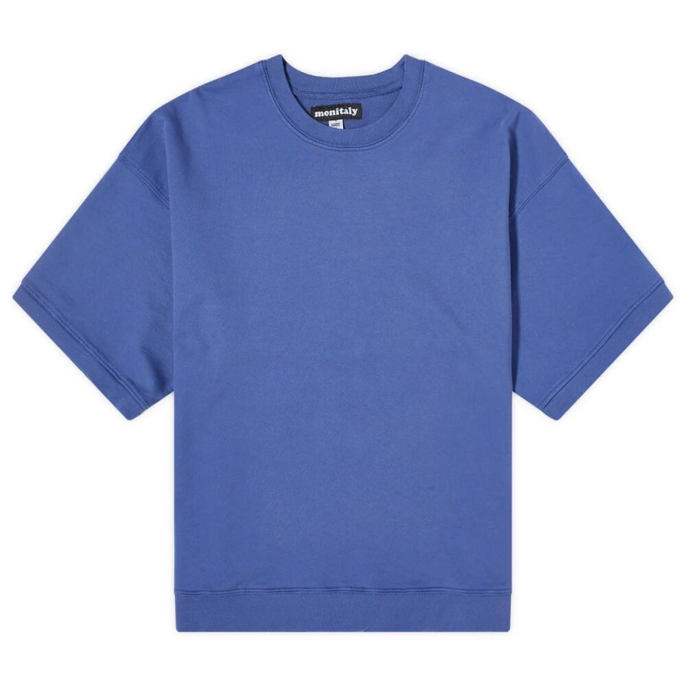 Monitaly Men's Short Sleeve Crew Sweater in Navy Cover