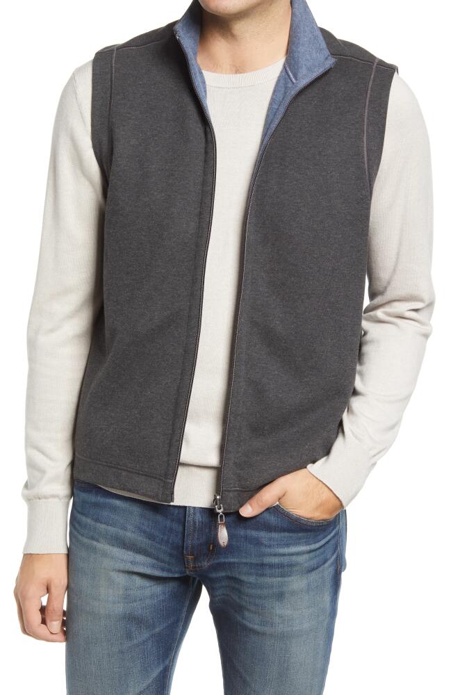 Johnston & Murphy Reversible Knit Vest in Charcoal/blue Cover