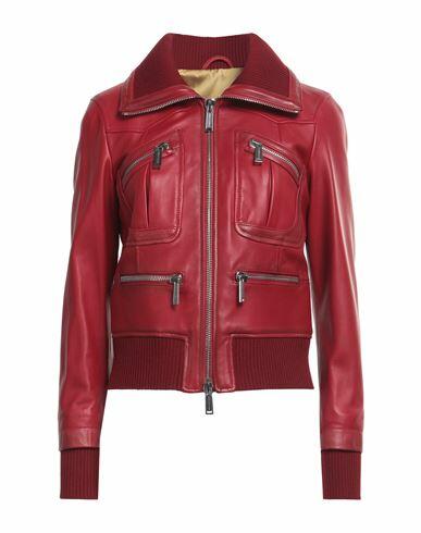 Dsquared2 Woman Jacket Red Ovine leather Cover