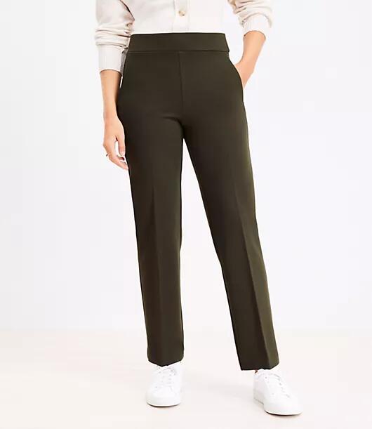 Loft Petite Pull On Straight Pants in Ponte Cover