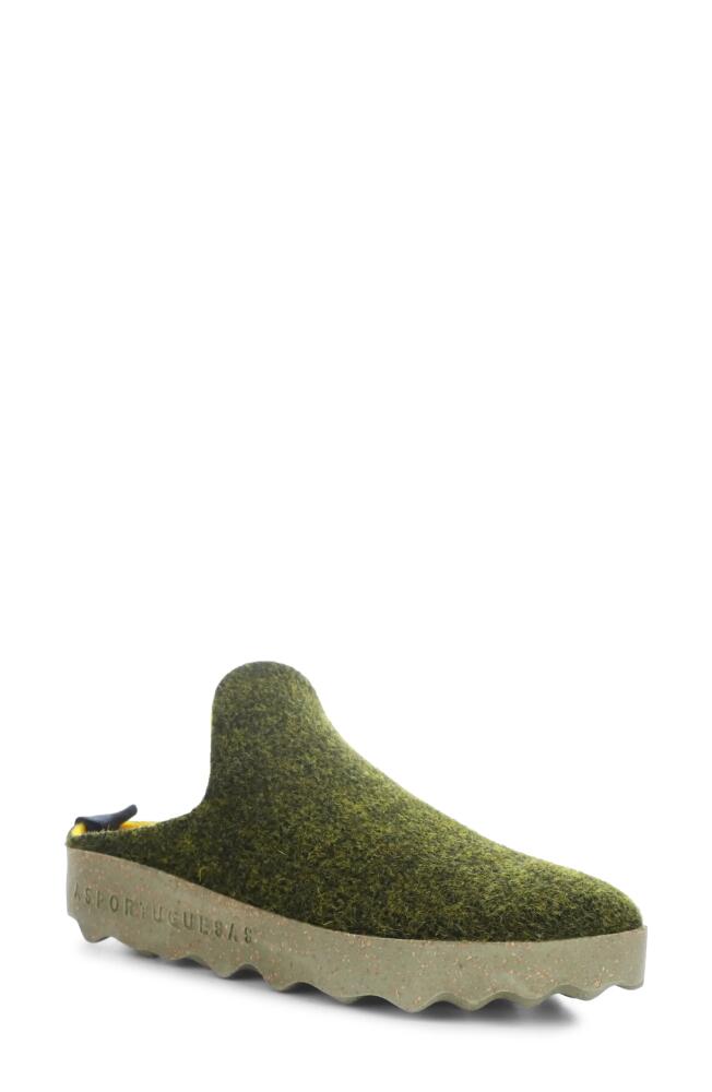 Asportuguesas by Fly London Fly London Come Sneaker Mule in Forest Tweed/Felt Cover