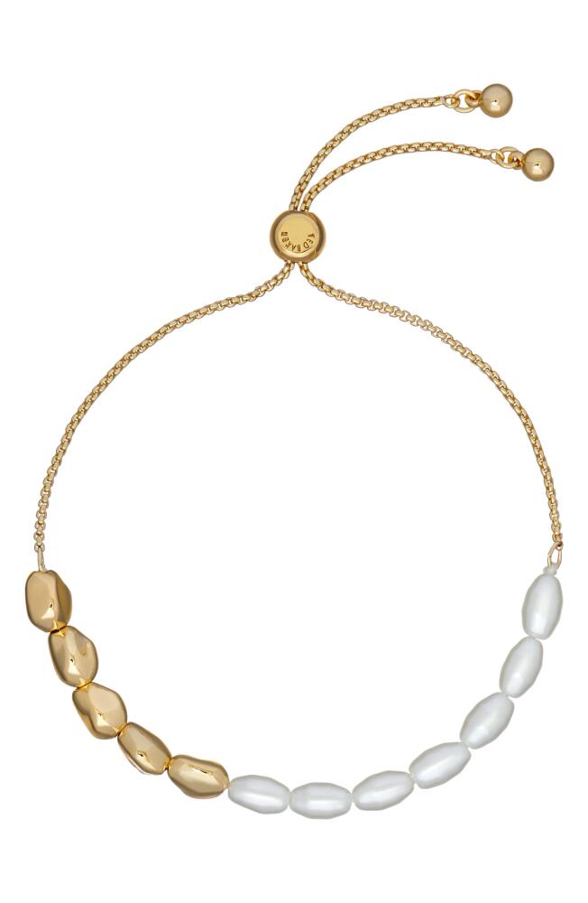 Ted Baker London Inela Island Imitation Pearl Slider Bracelet in Gold Tone/Pearl Cover