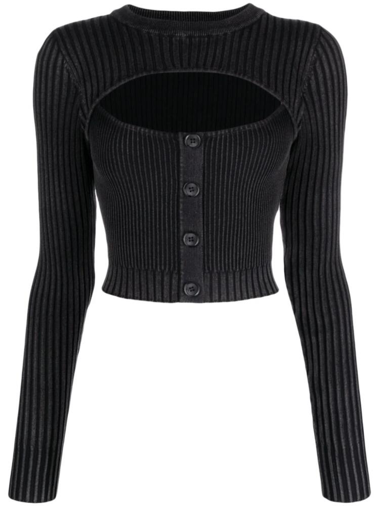 GUESS USA cut-out ribbed-knit jumper - Black Cover