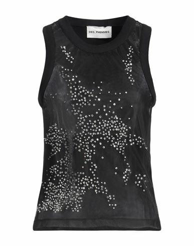 Des_phemmes Woman Tank top Black Nylon, Cotton, Elastane Cover