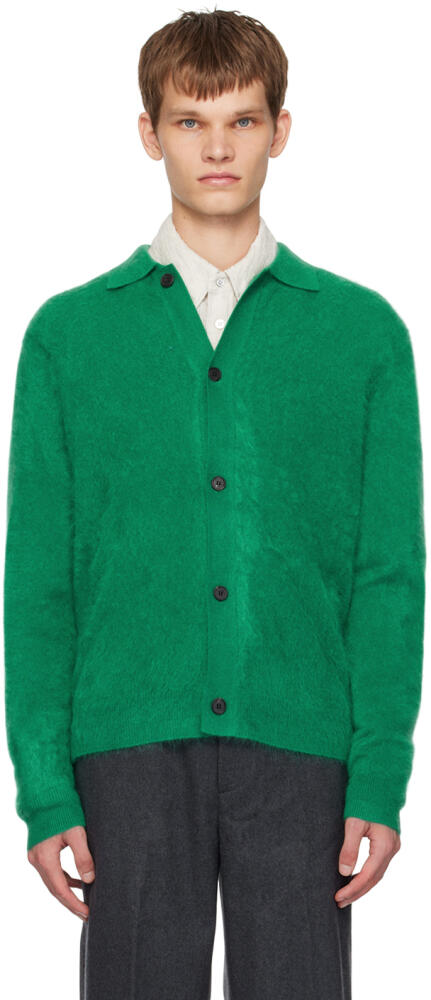 Solid Homme Green Spread Collar Cardigan Cover