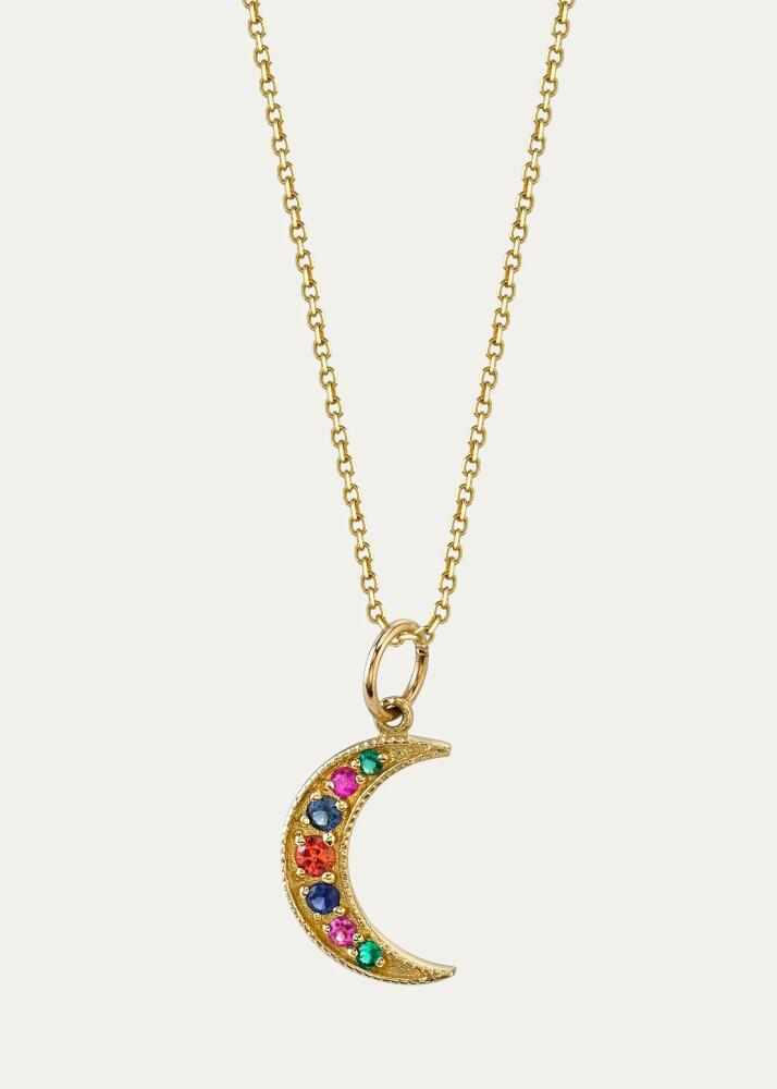 Andrea Fohrman Crescent Moon Phase Multi-Sapphire Necklace Cover