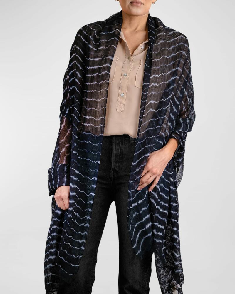 Ian Saude Snakeskin Cashmere & Silk Wrap Cover