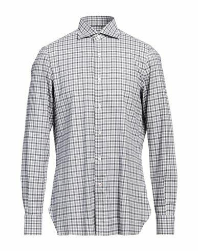 Isaia Man Shirt Grey Size 16 ½ Cotton Cover