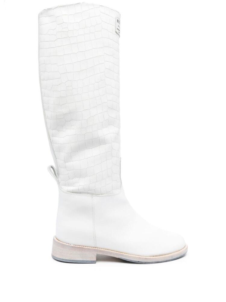 Hide&Jack crocodile-embossed leather boots - White Cover