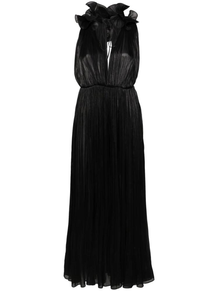 Ana Radu ruffled-detail plissé gown - Black Cover