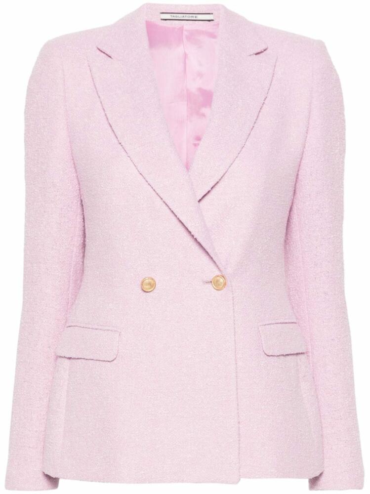 Tagliatore double-breasted bouclé blazer - Pink Cover