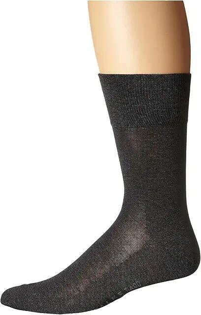 Falke Mercerized Cotton Tiago Crew Socks (Anthracite) Men's Low Cut Socks Shoes Cover