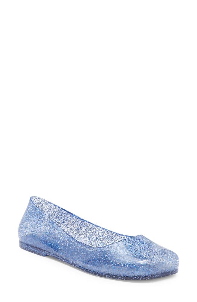 Jeffrey Campbell Balanced Clear Flat in Blue Glitter Cover